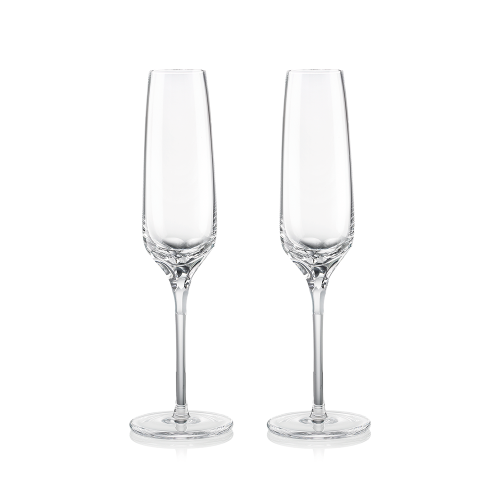 Set of champagne glasses Rogaska "Blossom"